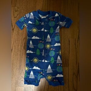 HANNA ANDERSSON Organic Baby Shortie Zip Sleeper Happy Planet 80 (18-24 Months)